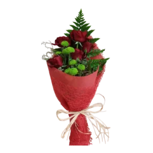 6 red roses